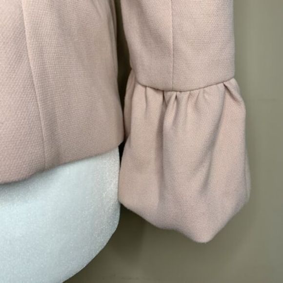 Zara Blazer 2-Button Bell Sleeve Coat Nude Pink Women’s Small Overcoat Button Up - Picture 12 of 14